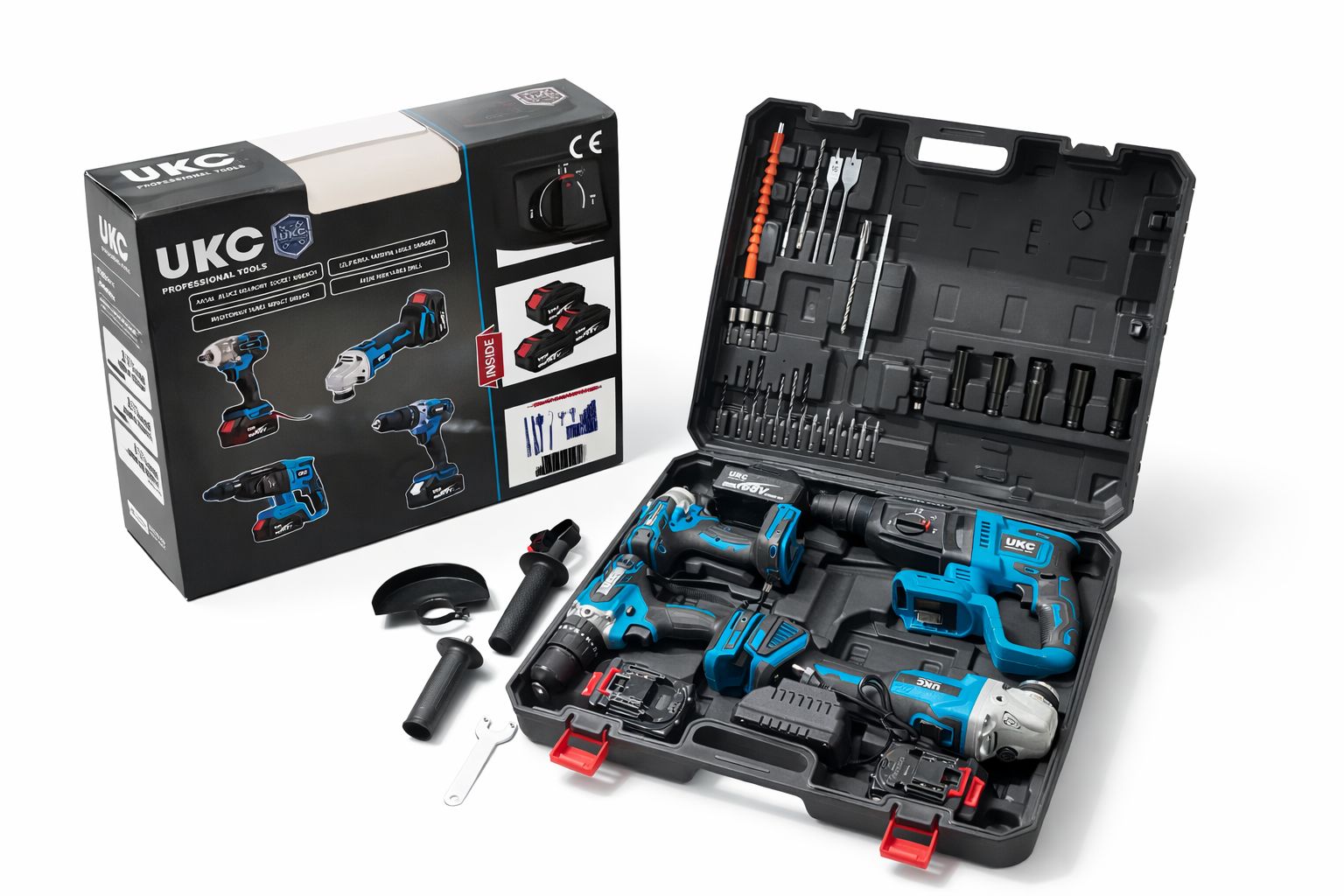 4-in-1 Akku-Werkzeugset mit Bohrschrauber